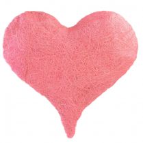 Decorazione cuore con fibre di sisal Cuore in sisal rosa chiaro 40x40cm