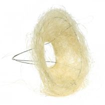 Bracciale in sisal, decoro bouquet sbiancato Ø15cm 10p