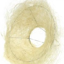 Bracciale in sisal, decoro bouquet sbiancato Ø15cm 10p