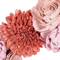Prodotto Ghirlanda floreale da appendere con fiori rosa per una decorazione elegante del soggiorno, 25 cm