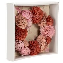 Prodotto Ghirlanda floreale da appendere con fiori rosa per una decorazione elegante del soggiorno, 25 cm