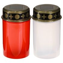 Prodotto Luci solari per tomba a LED in rosso bianco oro Ø6,5cm H12cm