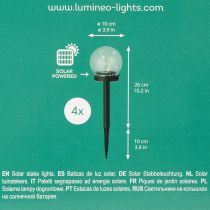 Prodotto Lampada da giardino, lampada a globo con picchetto per illuminazione esterna, 36 cm, 4 pezzi