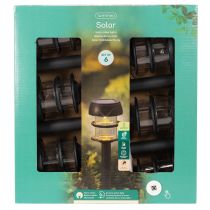 Prodotto Luci solari da giardino con picchetto, lampade da esterno per vialetti da giardino, 35 cm, 6 pezzi