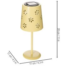 Prodotto Lampada da tavolo solare con delicato motivo floreale per balcone o terrazza, 28 cm