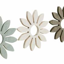 Prodotto Fiori estivi decoro in legno fiori decoro sparso marrone, grigio chiaro, bianco 72 pezzi