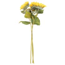 Prodotto Girasole artificiale con foglie e fiori realistici, 58 cm, 3 pezzi
