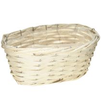 Prodotto Cestino per patatine in vimini bianco naturale lavato 29×18×14cm