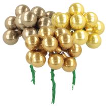 Prodotto Mini palline di Natale su filo, bacche a specchio, lucide, 20 mm, 140 pezzi