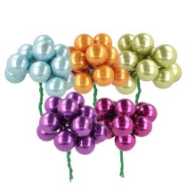 Prodotto Mini palline di Natale su filo, bacche colorate a specchio, 25 mm, 140 pezzi