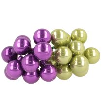 Prodotto Mini palline di Natale su filo, bacche colorate a specchio, 25 mm, 140 pezzi