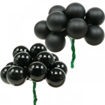 Prodotto Mini palline di Natale su filo vetro nero Ø25mm 140 pz
