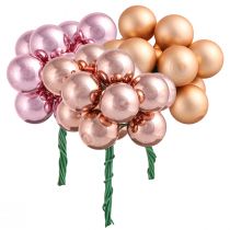 Prodotto Specchio Bacche Rosa Albicocca Sfere Vetro Filo Ø20mm 140 pz