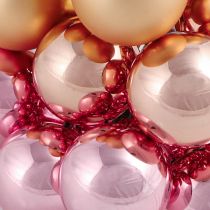 Prodotto Bacche a specchio sfere di vetro filo rosa albicocca Ø40mm 32 pz