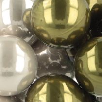 Prodotto Palline di Natale a specchio con bacche verdi e argento Ø20mm 140 pezzi