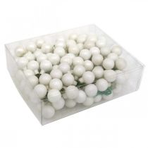 Prodotto Mini Palline di Natale Bacche specchiate marmorizzate bianche Ø20mm 140 pz