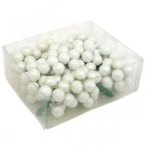 Prodotto Mini palline di Natale bacche specchiate assortite marmorizzate bianche Ø25mm 140 pz