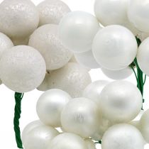 Mini palline di Natale marmorizzate bianche bacche a specchio assortite Ø25mm 140p