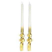 Prodotto Candele intrecciate candele a spirale in oro bianco Ø2cm H30cm 2 pz
