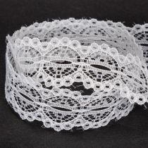 Prodotto Nastro decorativo in cotone con motivo a pizzo, in rotolo, ideale per il fai da te e la decorazione, largo 25 mm e lungo 10 m.