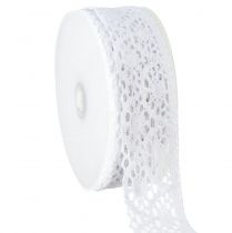 Prodotto Nastro in pizzo bianco nastro decorativo matrimonio battesimo L48mm L20m