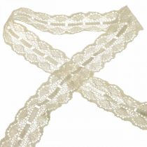 Prodotto Nastro in pizzo con bordo in pizzo, nastro decorativo in pizzo crema 25 mm 15 m