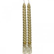Prodotto Candele coniche candele attorcigliate candele a spirale oro 24 cm 2 pezzi
