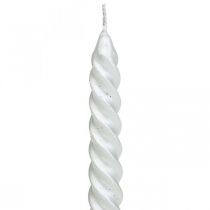 Candele coniche candele attorcigliate candele a spirale argento 24 cm 2 pezzi