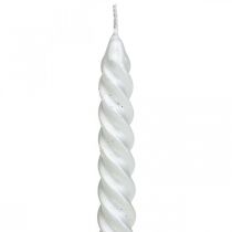 Prodotto Candele coniche candele attorcigliate candele a spirale argento 24 cm 2 pezzi