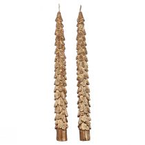 Candele coniche Candele metallizzate marroni Candele natalizie 25 cm 2 pezzi