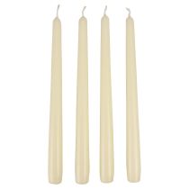 Candele coniche, candele a stecco, bianco avorio, 250/23 mm, 12 pezzi