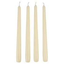 Candele coniche, candele a stecco, bianco avorio, 250/23 mm, 12 pezzi