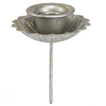 Prodotto Portacandele conico argento antico portacandele con mandrino Ø8,5cm 4pz