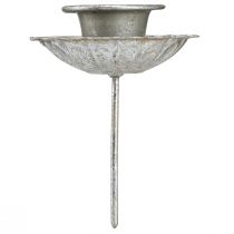 Prodotto Portacandele conico argento antico portacandele con mandrino Ø8,5cm 4pz
