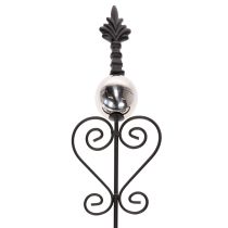 Prodotto Paletto da giardino con design elaborato, forma decorativa ed elegante sfera in metallo, 90 cm, 2 pezzi