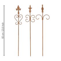 Prodotto Decorazione da giardino vintage, bastone ruggine, decorazione assortita, 58 cm, 3 pezzi