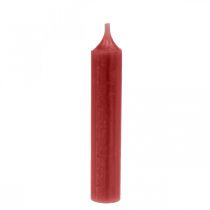 Prodotto Candela conica rossa candele in tinta unita rosso rubino 120mm/Ø21mm 6 pz