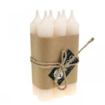 Prodotto Candela a bastoncino decorazione candela crema bianca 120mm/Ø21mm 6 pz