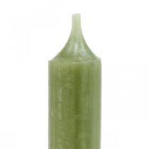 Prodotto Candela conica candele premium in tinta unita verde 120mm/Ø21mm 6pz