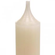 Prodotto Candela conica color crema bianca, candele di cera, 180 mm/Ø21 mm, 6 pezzi