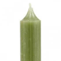 Prodotto Candele a bastoncino candele di cera colorata verde 180mm/Ø21mm 6pz