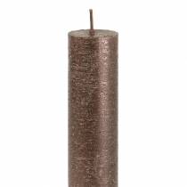 Prodotto Candele coniche in tinta unita rame metallizzato 34mm×240mm 4 pz