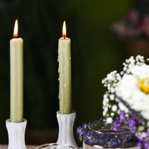 Candele Candele in cera colorate verdi 180mm/Ø21mm 6pz