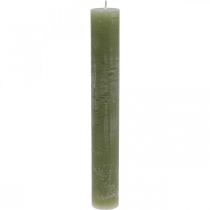 Prodotto Candele tinta unita candele a bastoncino verde oliva 34×240mm 4 pz