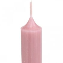 Candele rustiche tinta unita rosa 350/28mm 4pz