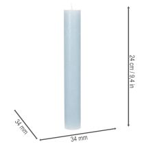 Prodotto Candela blu affusolata per candelabri e decorazioni da tavola, 34x240 mm, 4 pezzi