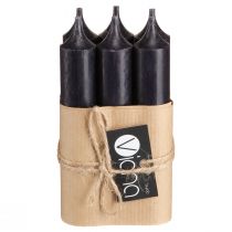 Prodotto Candele coniche corte piccole candele nere 110mm Ø21mm Mazzo da 6 pezzi