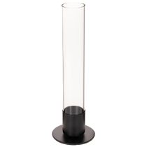 Prodotto Portacandele affusolato con cilindro in vetro. Semplice e intramontabile. 31 cm
