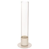 Prodotto Portacandele moderno a cono con cilindro e base in vetro, 31 cm