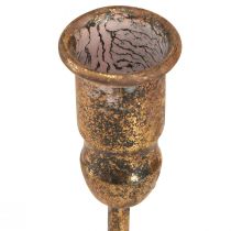 Prodotto Antico portacandele a bastoncino per 4 candele oro 18×18cm H16,5cm
